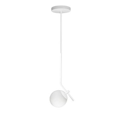 Lustre Pendente On Ly - Branco Com Globo De Vidro Branco