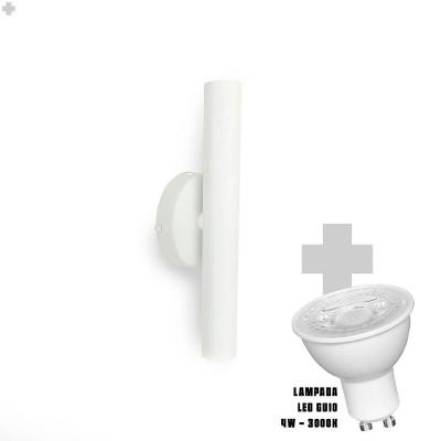 Arandela De Parede Slim Palito - Branco + Led Gu10