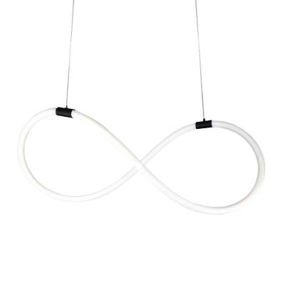 Lustre Design Moderno Knot 38w - Silicon Led 6000k - Preto