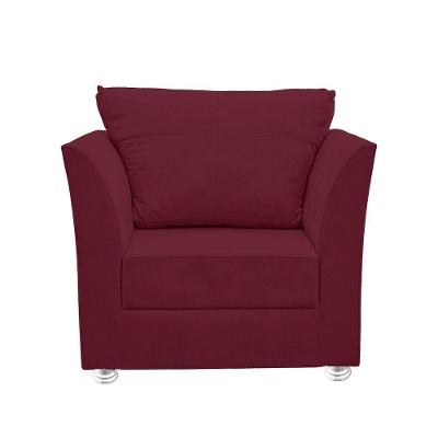 Poltrona Cadeira Decorativa Para Sala E Quarto Lisboa Suede Bordô