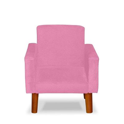 Mini Poltrona Cadeira Infantil Nina De Criança Suede Rose