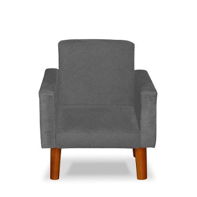 Mini Poltrona Cadeira Infantil Nina De Criança Suede Cinza Escuro