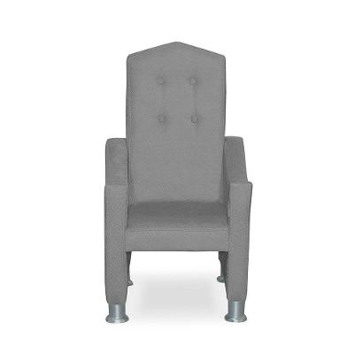 Mini Cadeira Poltrona Infantil Troninho Decorativa Suede Cinza Claro