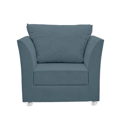 Poltrona Cadeira Decorativa Para Sala E Quarto Lisboa Suede Azul Turquesa