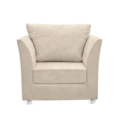 Poltrona Cadeira Decorativa Para Sala E Quarto Lisboa Suede Bege