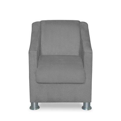 Mini Poltrona Cadeira Infantil Tilla De Criança Suede Cinza Claro