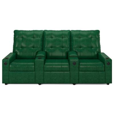 Poltrona Do Papai Reclinável Mallie 3 Lugares Baú Usb Fh9 Pu Verde Musgo - Mpozenato