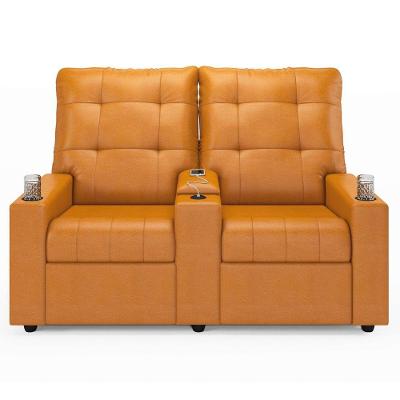 Poltrona Do Papai Reclinável Mallie 2 Lugares Baú Usb Fh9 Pu Whisky - Mpozenato
