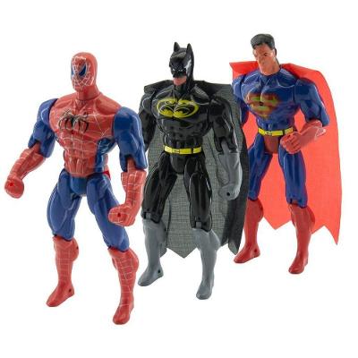 Kit 3 Bonecos Articulados Super Heróis Liga Da Justiça 29cm