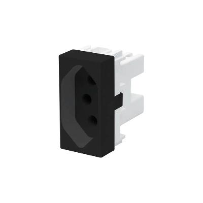 Módulo Tomada Fame Habitat Black 2p+t 10a Preto