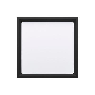 Painel De Led Stella Quadrado Deep De Sobrepor Recuado 22w Bivolt Preto 3000k Luz Amarela