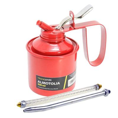 Almotolia  Metal 500 Ml Bomba óleo Com 2 Bicos