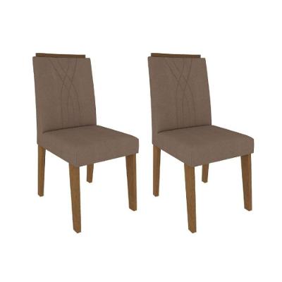 Kit 2 Cadeiras Sala Jantar Nicole  2 Un Savana/Suede Pluma - Cimol