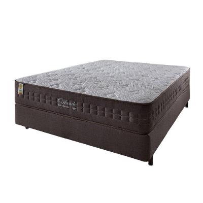 Cama Box Casal + Colchão Molas Ensacadas Orlando 138x188x67 Marrom