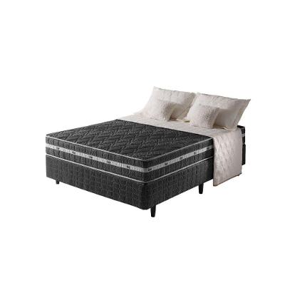 Cama Box Casal + Colchão Espuma D45 Extra Firme Philadelphia Preto