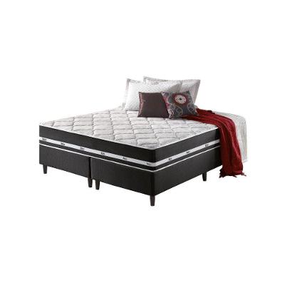 Cama Box King Preto + Colchão Molas Ensacadas Los Angeles Preto