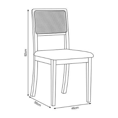 Conjunto Mesa 4 Cadeira Tampo 120x90 Vidro Pés Madeira Bege