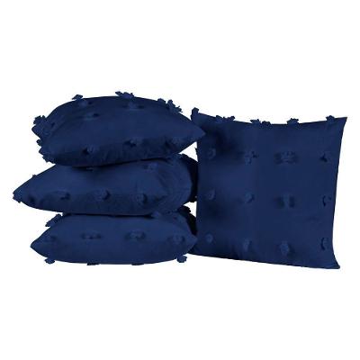 Kit 04 Almofadas Cheias Poppy 45cm X 45cm Cor Azul Marinho