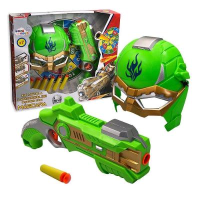 Kit Pistola Lançadora Dardos Com Máscara Cor:verde