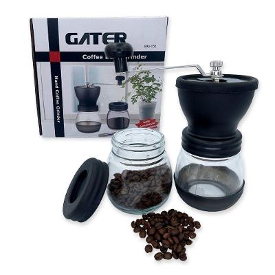 Moedor De Café Manual Vidro Plástico Inox Cerâmica Cor:preto
