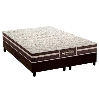 Cama Box Queen: Colchão Ortopédico Probel Guarda Costas Extra Firme + Base CRC Suede Brown(158x198)