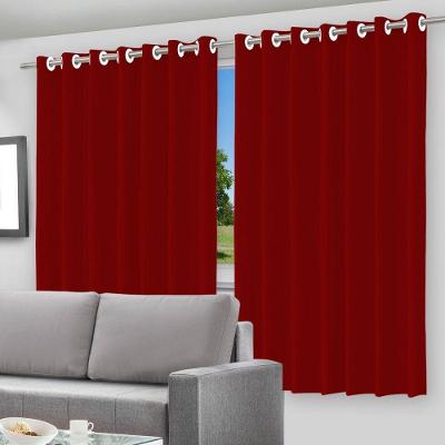 Cortina Blackout Com Forro 2 Em 1 Voil Vermelho Com Ilhós - 280x220cm