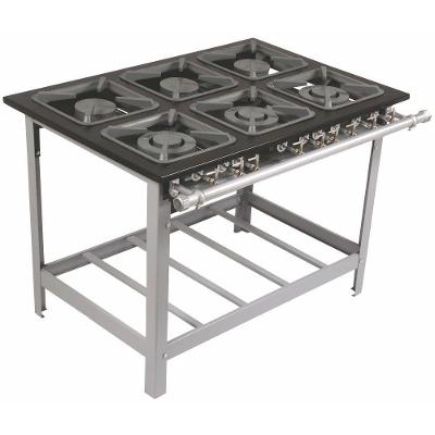 Fogão 6 Bocas Alta Pressão 6bap M15 30x30 Perfil 6,5 Metalmaq