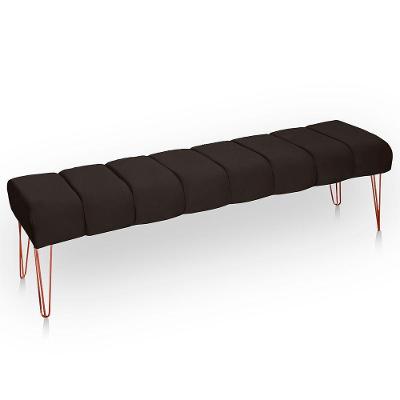 Recamier Estofada Casal Luxo Veludo Cor Marrom