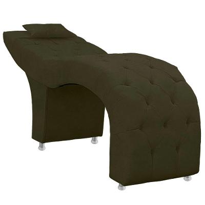 Maca Estofada Capitone Julia Para Estetica Facial Sombrancelha E Cilios Suede Cor Chocolate