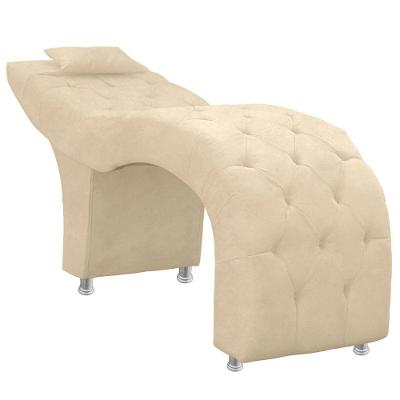 Maca Estofada Capitone Julia Para Estetica Facial Sombrancelha E Cilios Suede Cor Bege