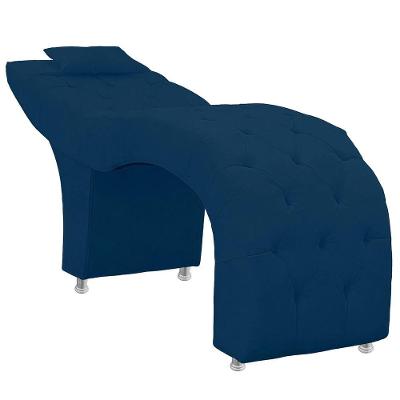 Maca Estofada Capitone Julia Para Estetica Facial Sombrancelha E Cilios Suede Cor Azul Marinho