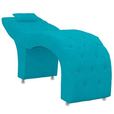 Maca Estofada Capitone Julia Para Estetica Facial Sombrancelha E Cilios Suede Cor Azul Claro