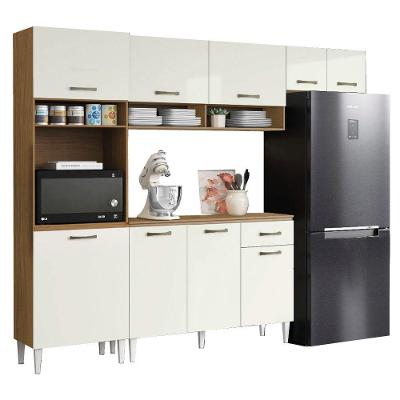Armário De Cozinha Completa 9 Portas 4 Nichos Aurora Atacama/off White Aramóveis