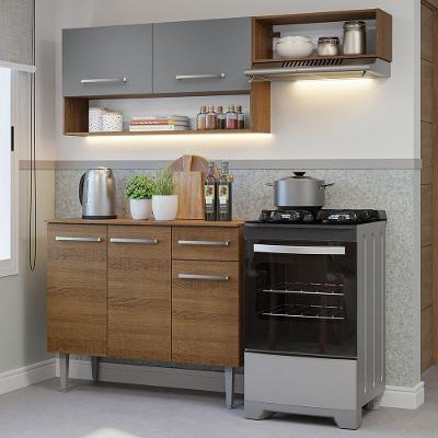 Armário Cozinha Compacta 165cm Rustic-Cinza Emilly 07