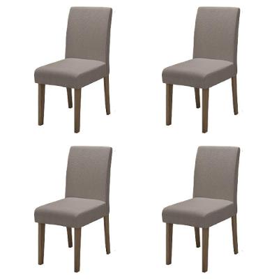 Conjunto Com 4 Cadeiras Estofada Sala De Jantar Trieste Siena Cedro / Mascavo Dobuê Cedro