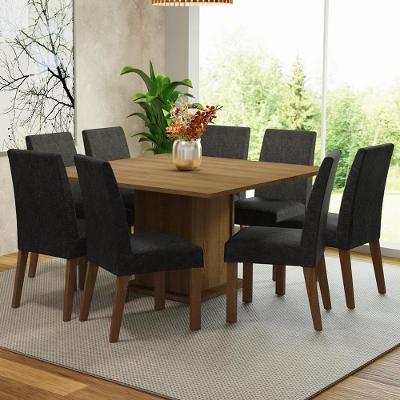 Mesa Tampo Madeira 8 Cadeiras Rustic-oxford Doris