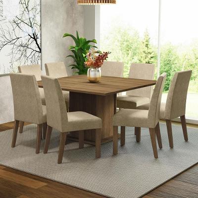 Mesa de Jantar Tampo Madeira 8 Cadeiras Rustic-imperial