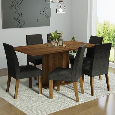 Mesa Tampo Madeira 6 Cadeiras Rustic-oxford Renata