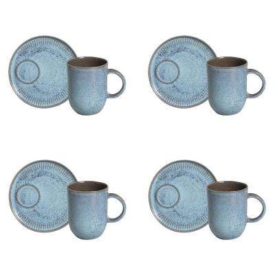 Conjunto De Canecas Com Pires 04 Peças Linhas Breeze Porto Brasil