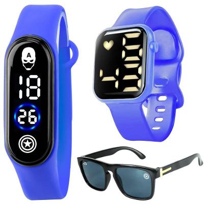 Digital Relógio Infantil + Oculos Proteção Uv Menino Qualidade Criança Pulseira Ajustavel