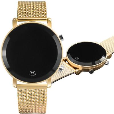 Relogio Feminino Aço Inox Dourado + Qualidade Digital Led Redondo Original Casual Moda