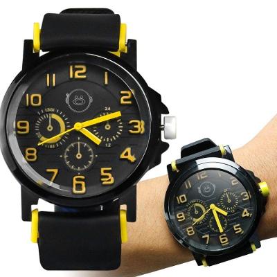 Relogio Silicone Qualidade Preto Aço Inox Grande Presente Casual Original Ajustavel Social