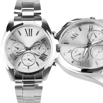 Relogio Prova Dagua Feminino Aço Inox Prata Casual Presente Original Social Resistente