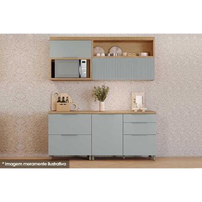 Armário de Cozinha Modulado Completa Marquesa 4 Peças Nature/Verde - Nesher