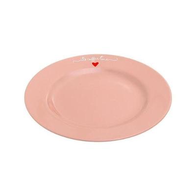 Prato Porcelana Sobremesa Lamour Rosa 19cm Hauskraft