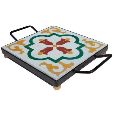 Descanso De Panela Apoio De Mesa Ladrilho Hidráulico P- Travessa Ladrilho E1