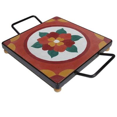 Descanso De Panela Apoio De Mesa Ladrilho Hidráulico P- Travessa Ladrilho F2