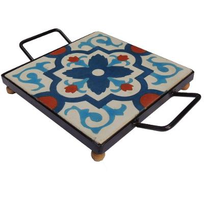 Descanso De Panela Apoio De Mesa Ladrilho Hidráulico P- Travessa Ladrilho A2