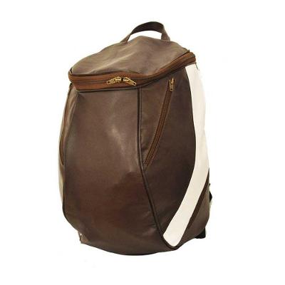 Mochila Masculina De Couro Grande Cor Marrom Com Faixa Branca? Sim