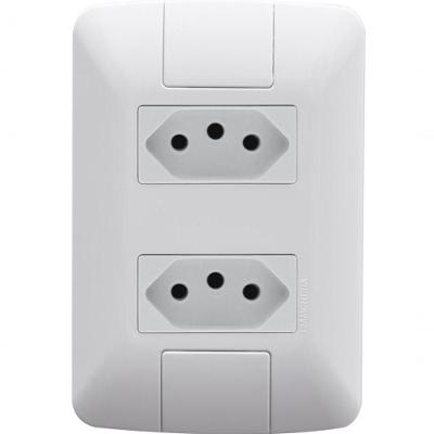 Kit 4 Conjunto 4x2 2 Tomadas 2p+t Tramontina Aria 10a 250v Branco